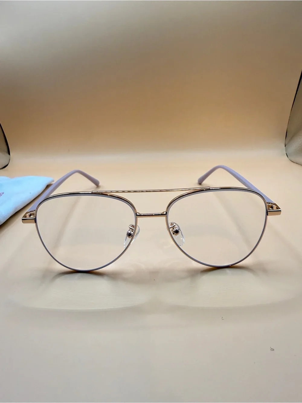 ZEELool Lightweight Gold Aviator Glasses Frame, Unknown prescription